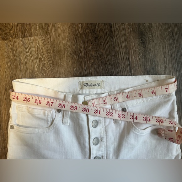 Madewell 9” Mid-Rise Button Skinny Jean Size 27 Pure White - Picture 11 of 13